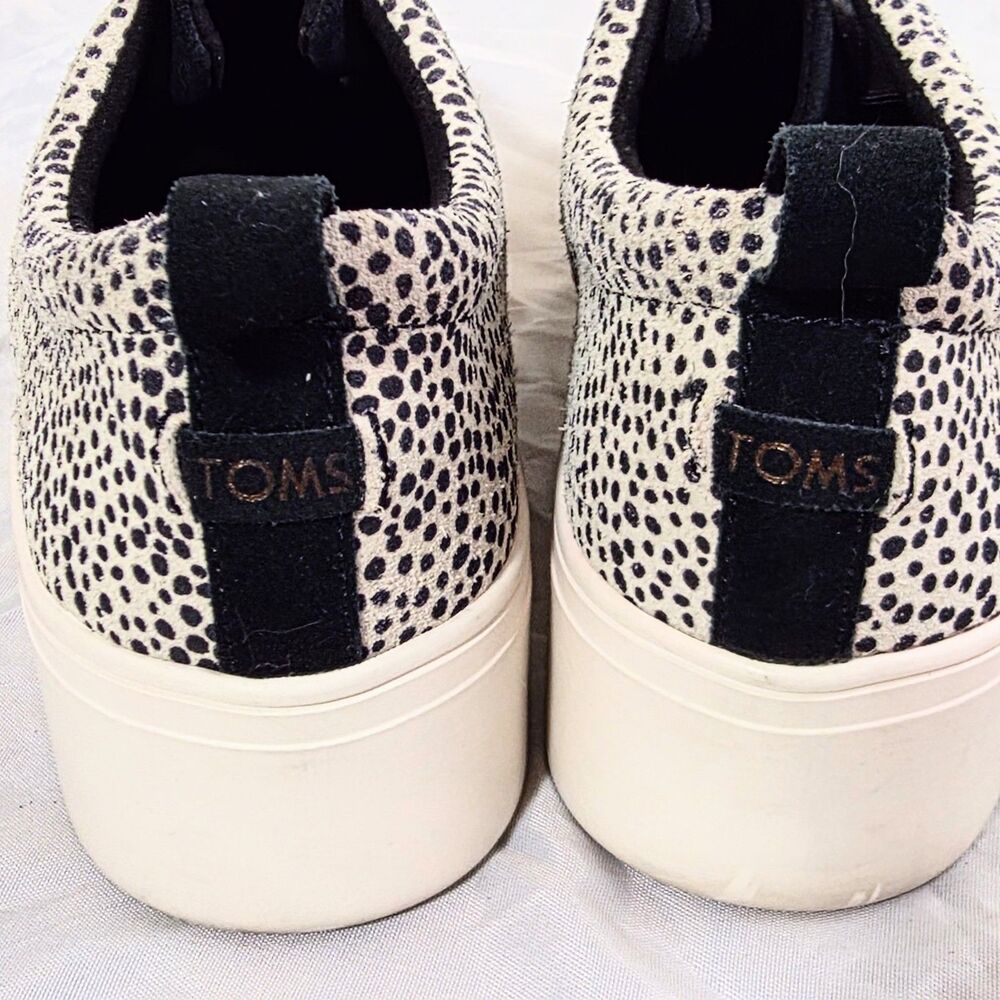 TOMS Amber Black Suede & Mini Cheetah Slip-On Platform Sneakers - Women's 7.5 - Picture 5 of 8